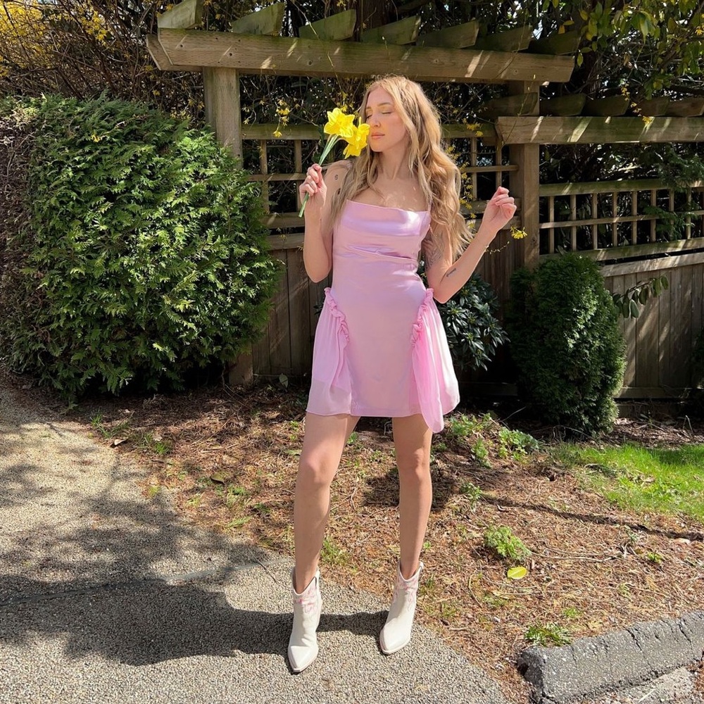 AHIRI Mini Dress with Side Gathers - Picture 3 of 10